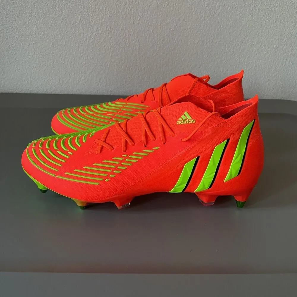 Adidas Predator Edge.1 SG Soccer Cleats Solar Red Mens Sz 4.5 / Womens Sz 5.5